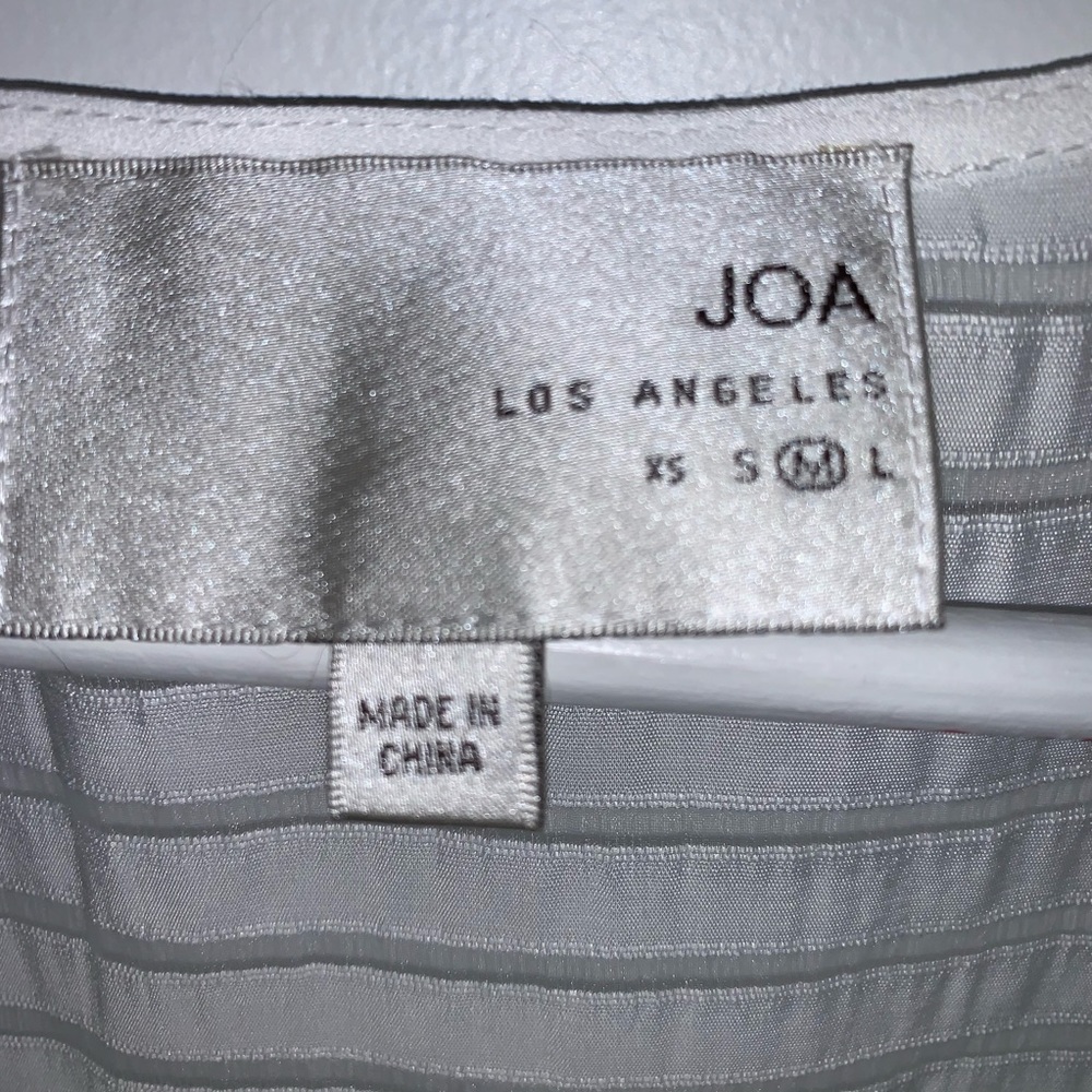JOA White M Sheer Short Sleeve Shirt - Picture 2 of 5